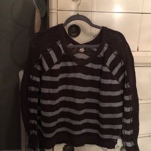 Free people blue and grey striped sweater